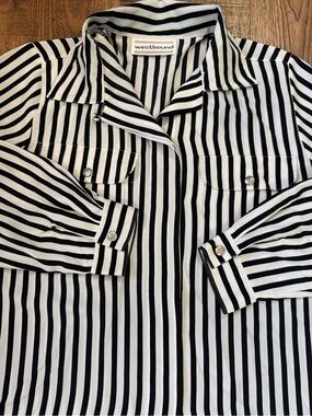 WESTBOUND Monochrome Striped Shirt black and white Size L
